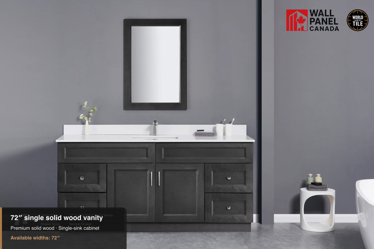 72" Single Solid Wood Vanity with Top