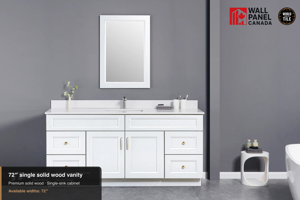 72" Single Solid Wood Vanity with Top