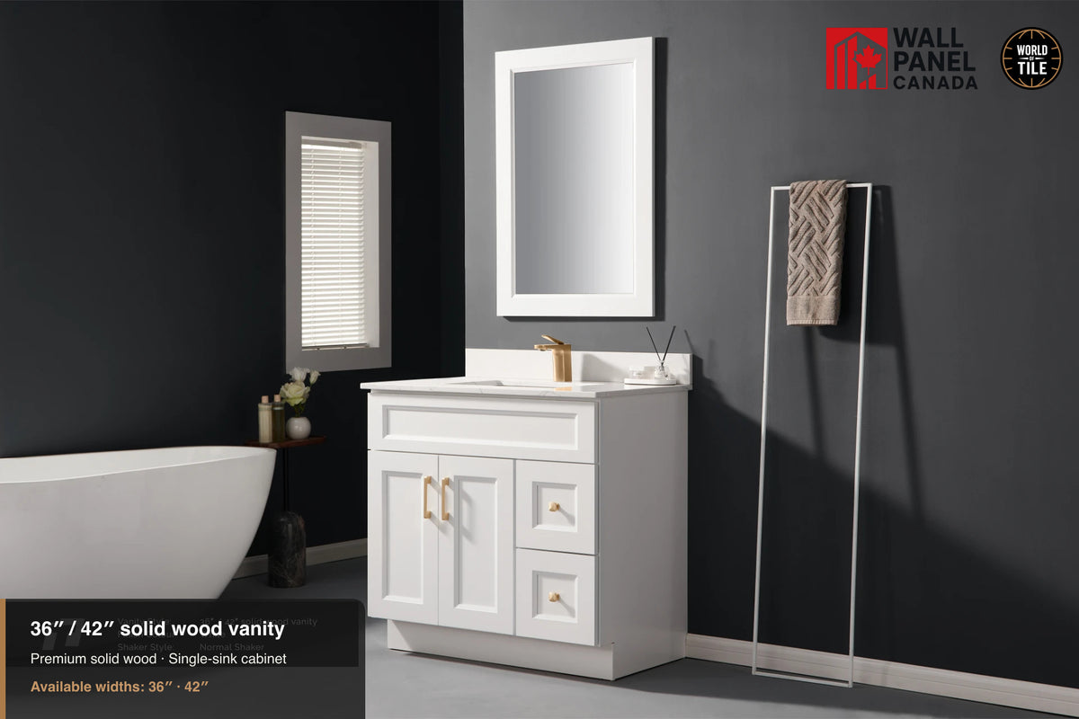 42" Single Solid Wood Vanity with Top