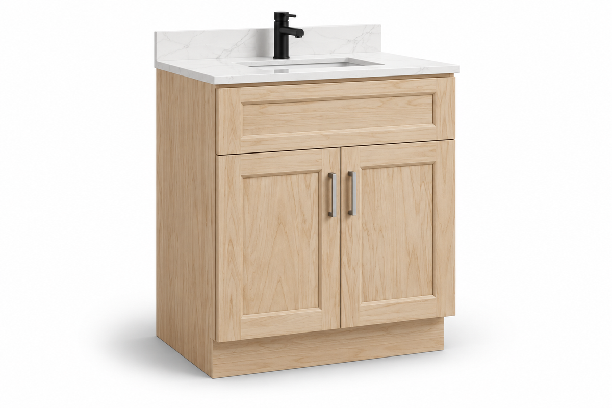 24" Two-Door Solid Wood Vanity with Top