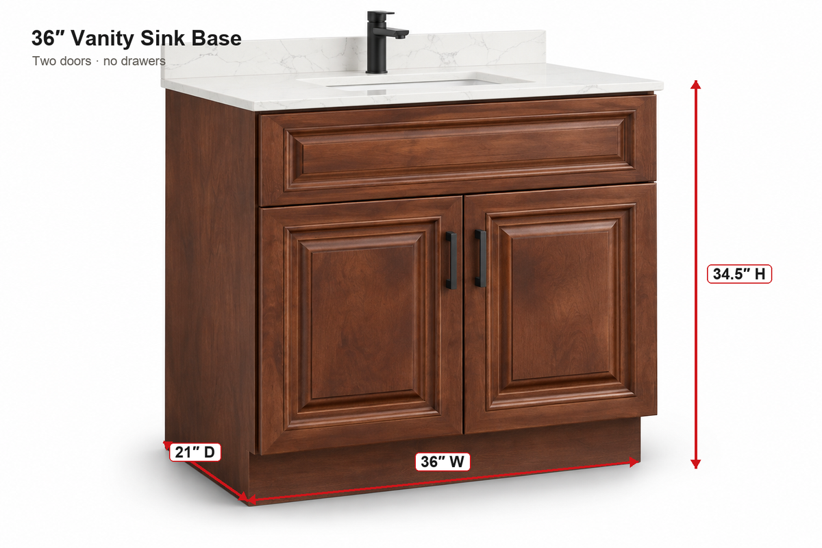 36" Two-Door Solid Wood Vanity with Top