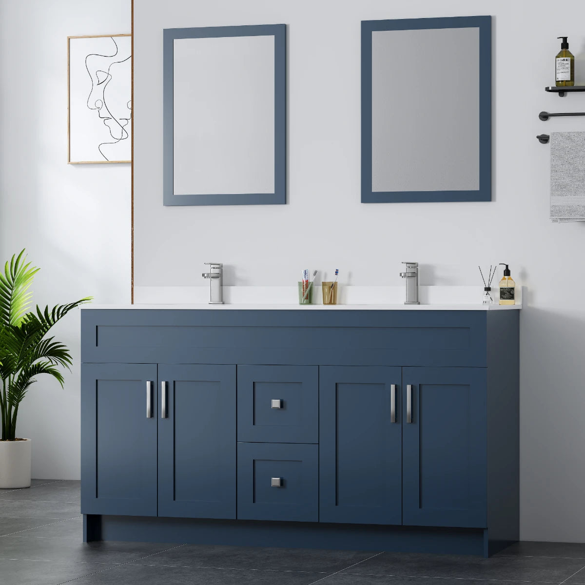 72" Double-Sink MDF Vanity