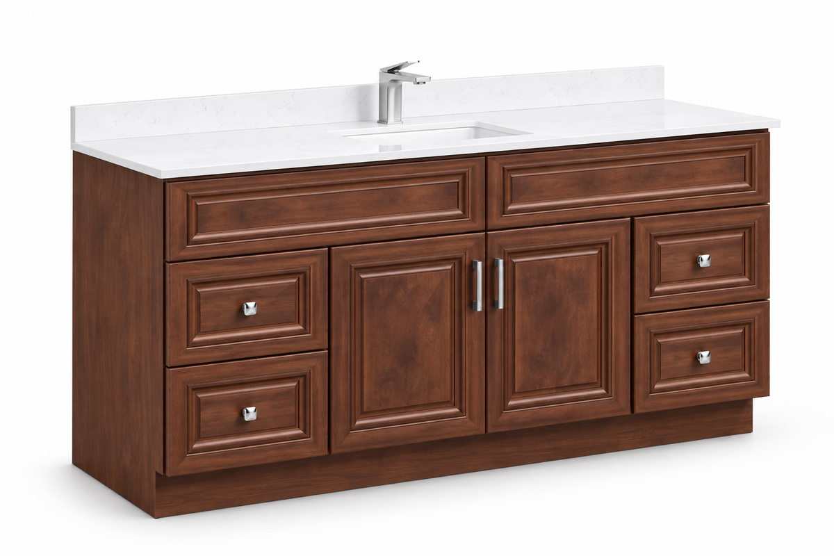 72" Single Solid Wood Vanity with Top