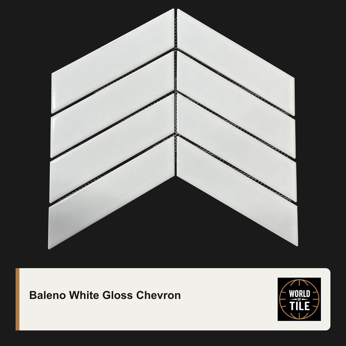 Baleno White Chevron Mosaic - Gloss