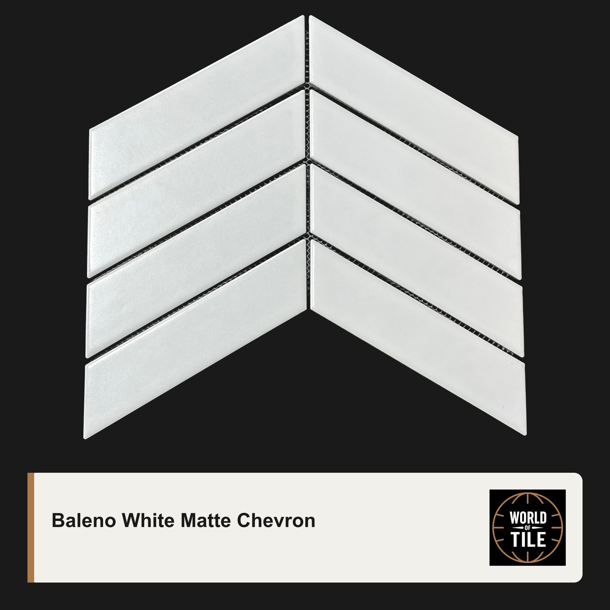 Baleno White Chevron Mosaic - Matte