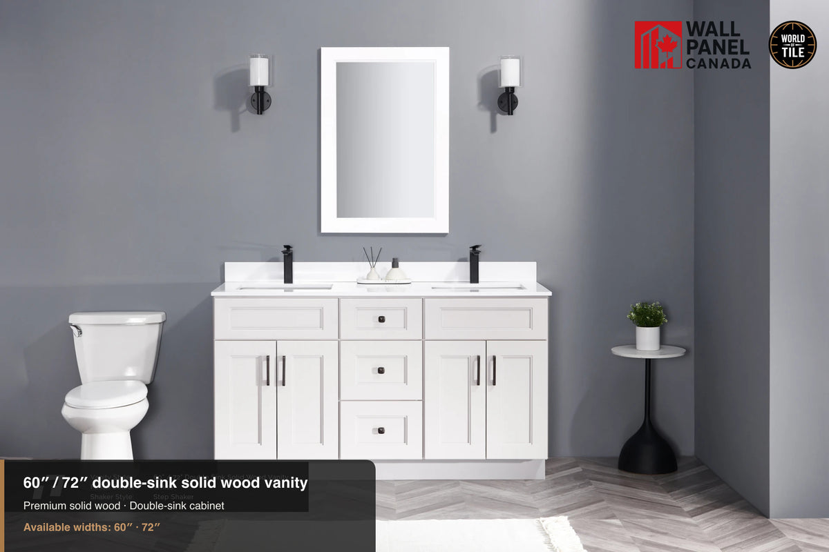 60" Double-Sink Solid Wood Vanity with Top