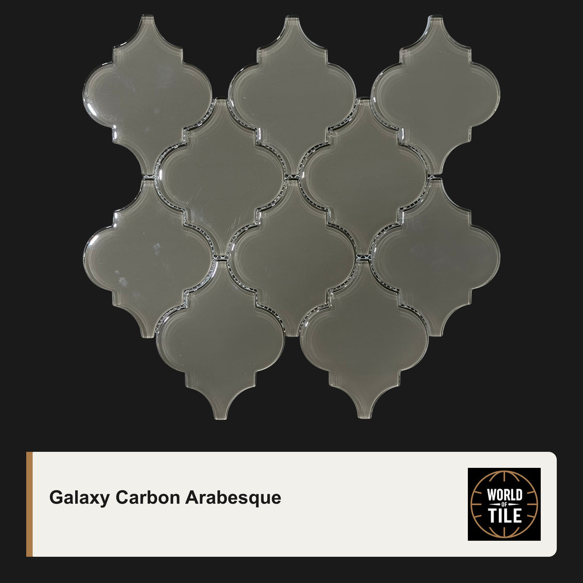 Galaxy Carbon Arabesque 4" Glass Mosaic