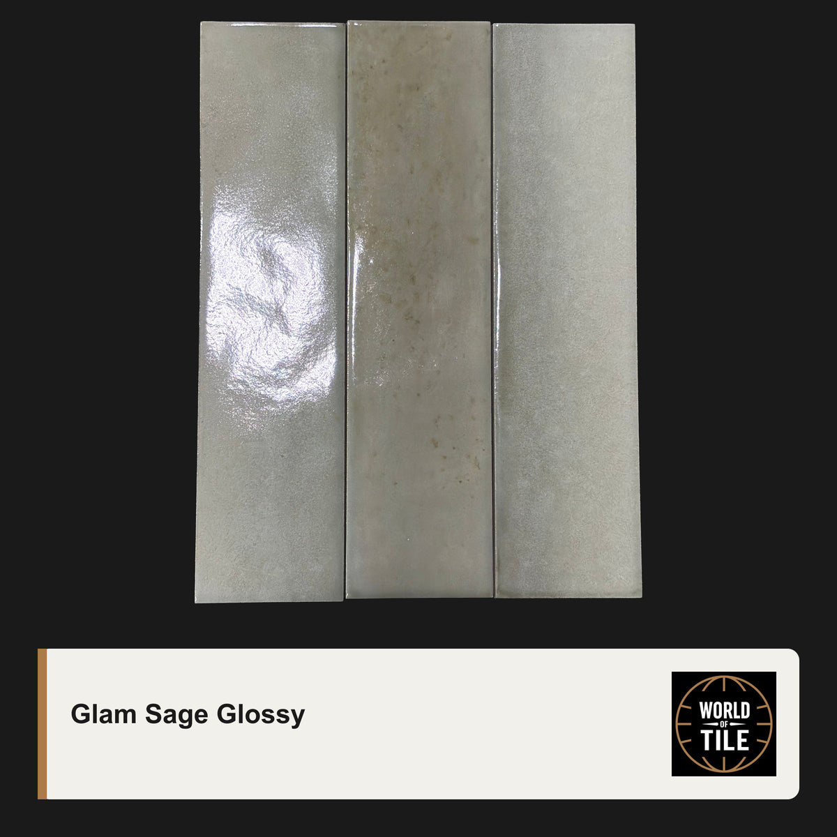 Glam Sage Subway Tile - Glossy