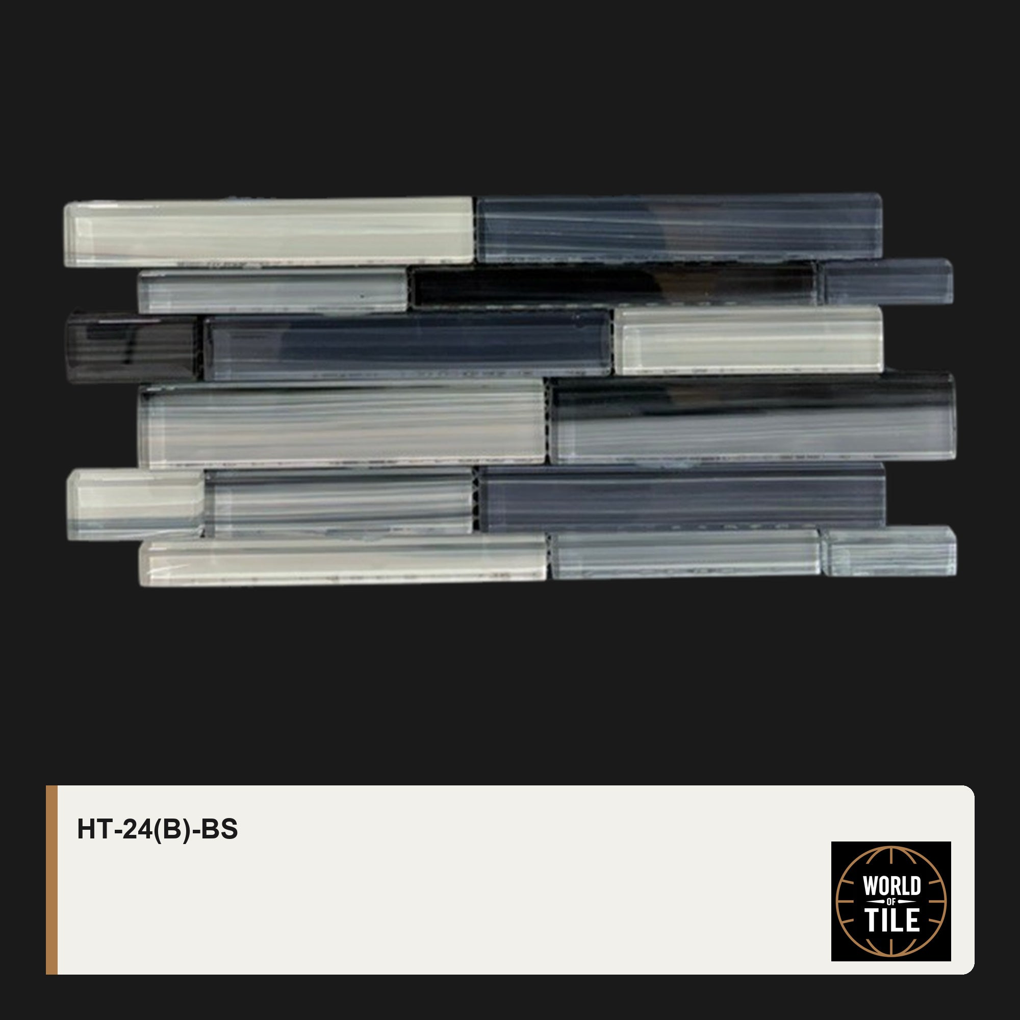Blue Grey Striped Linear Glass Mosaic mosaic tile