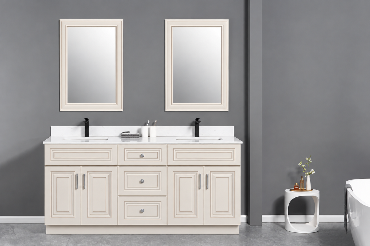 60" Double-Sink Solid Wood Vanity with Top