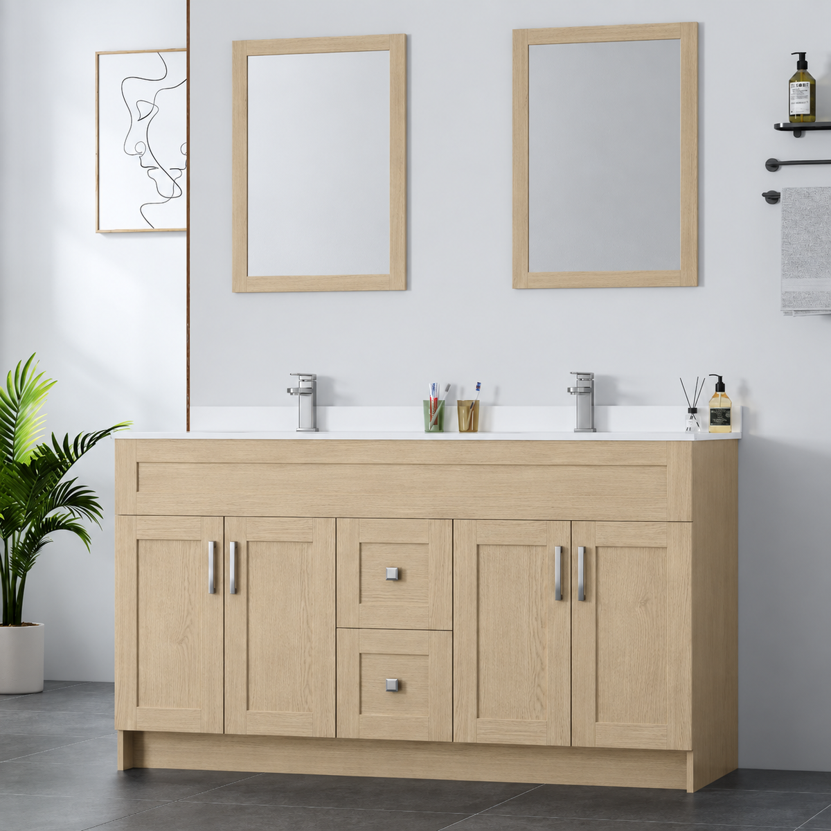 72" Double-Sink MDF Vanity