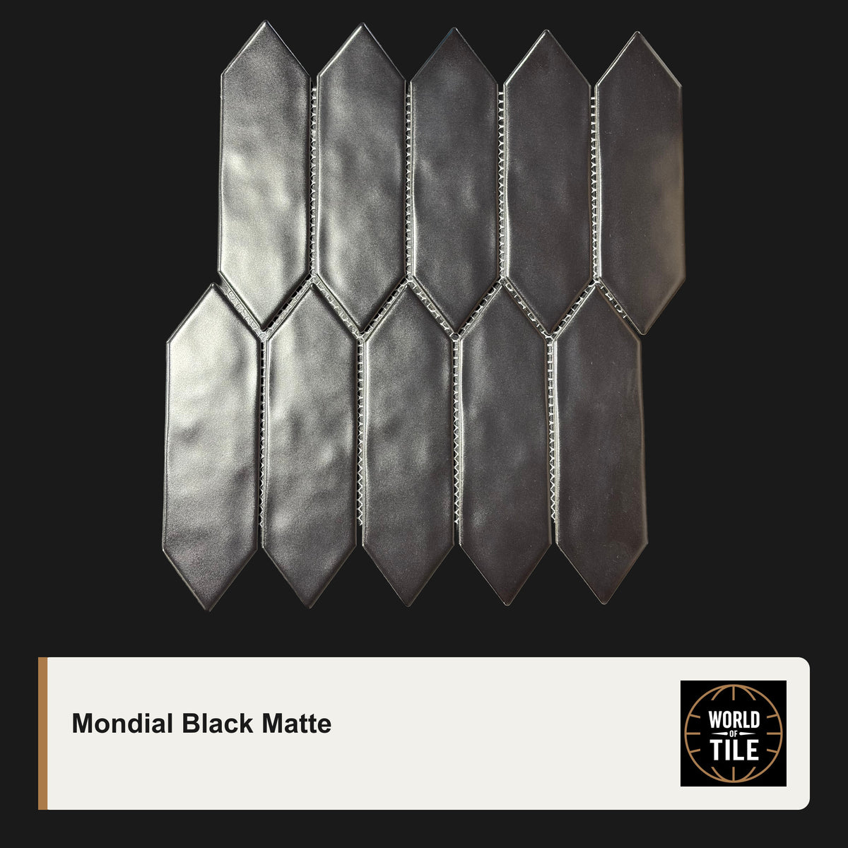 Mondial Black Picket Mosaic - Matte