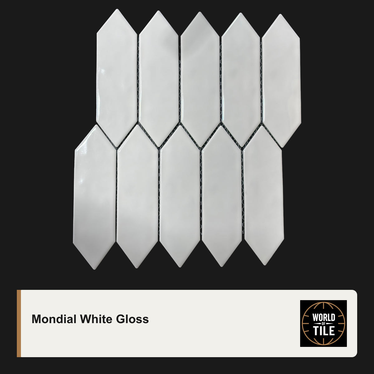 Mondial White Picket Mosaic - Gloss