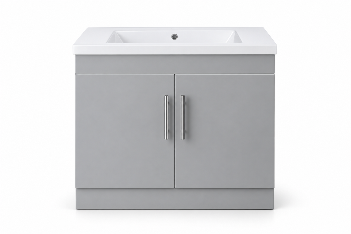 TC-2401 30" High-Gloss Vanity - Grey - Front