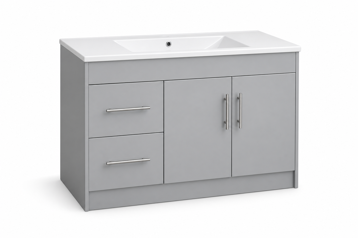 TC-2401 36" High-Gloss Vanity - Grey - Angled Hero