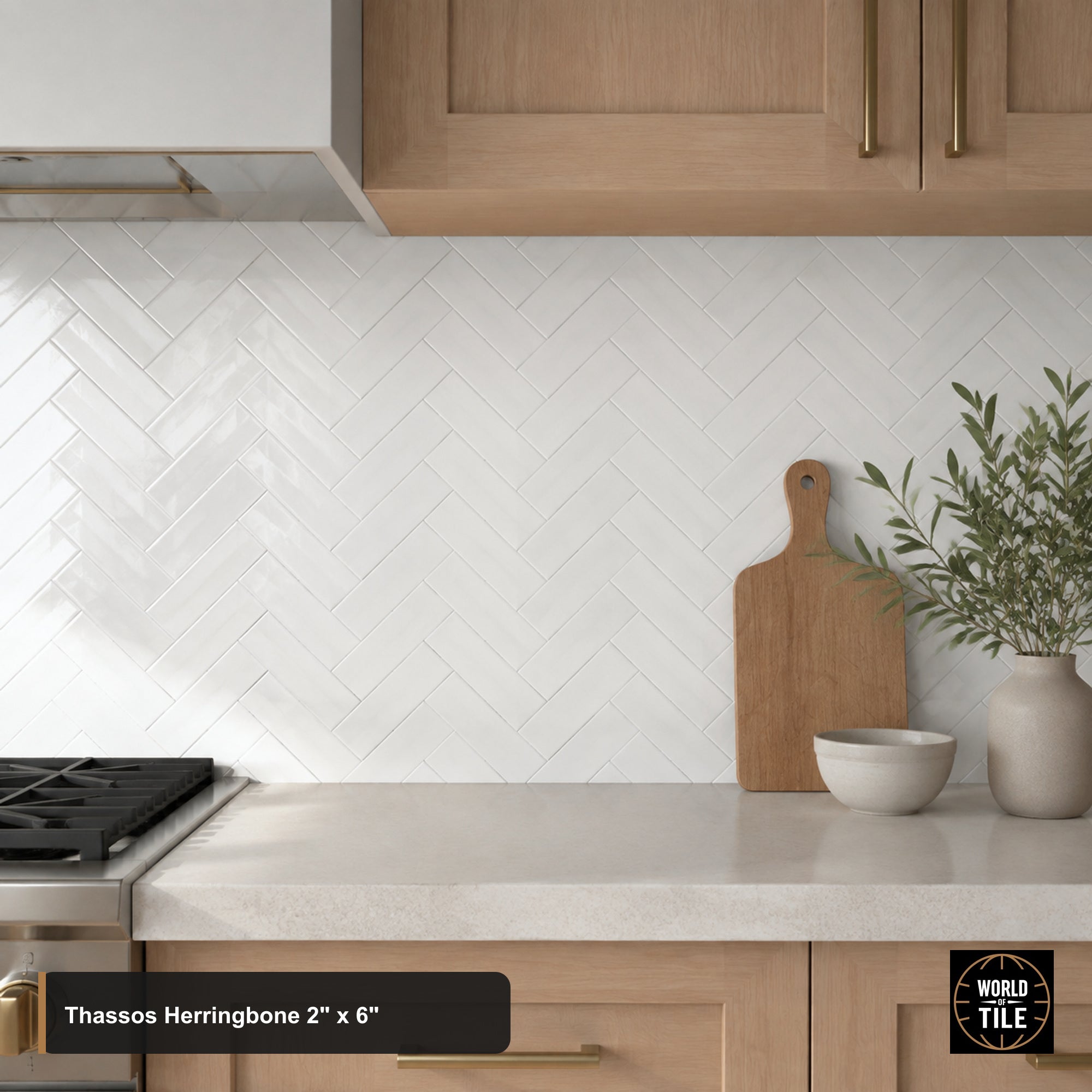 Thassos Herringbone 2"x6" Marble Mosaic
