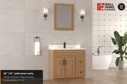42" Single Solid Wood Vanity with Top