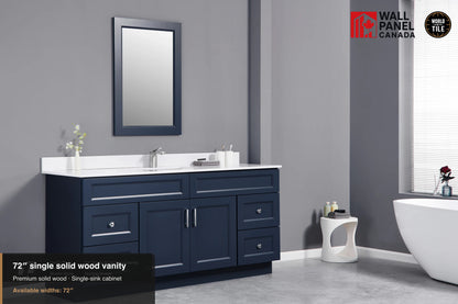 72" Single Solid Wood Vanity with Top
