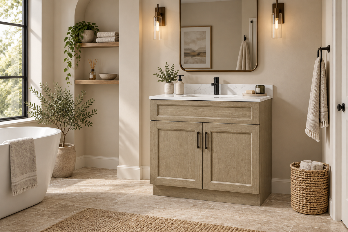 30" Two-Door Solid Wood Vanity with Top