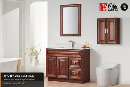 42" Single Solid Wood Vanity with Top