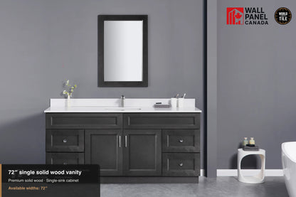 72" Single Solid Wood Vanity with Top