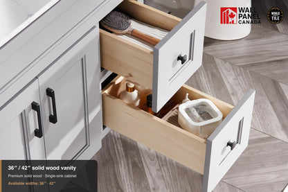 42" Single Solid Wood Vanity with Top