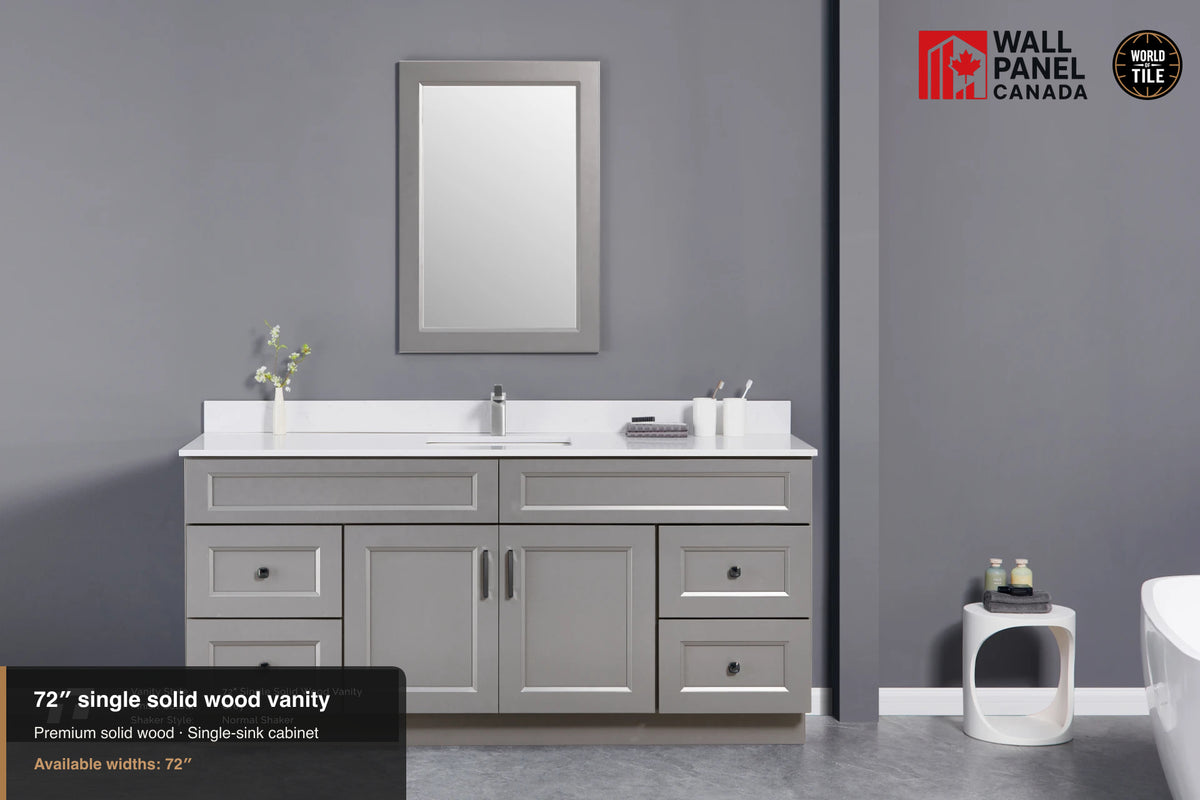72" Single Solid Wood Vanity with Top