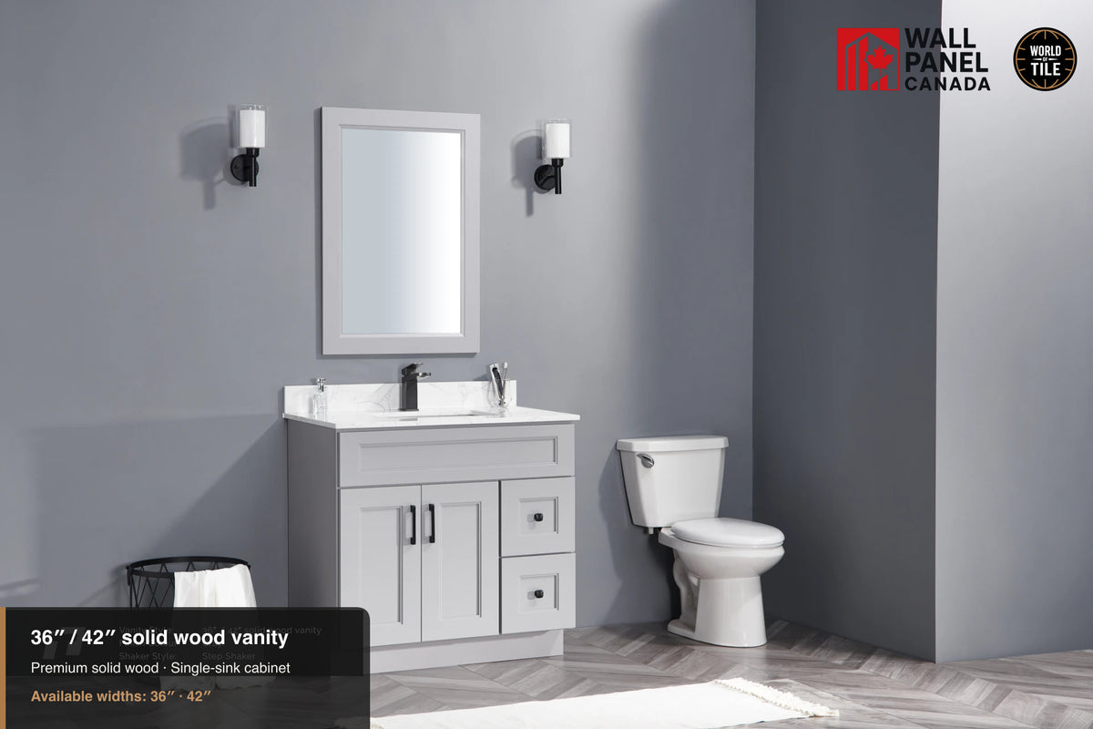 42" Single Solid Wood Vanity with Top