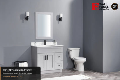 42" Single Solid Wood Vanity with Top