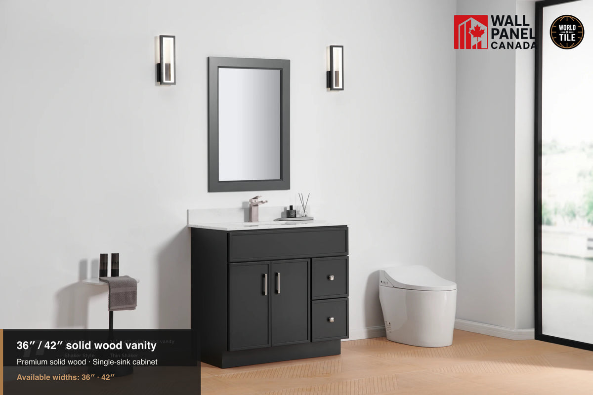 42" Single Solid Wood Vanity with Top