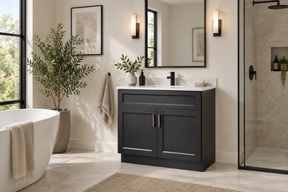 30" Two-Door Solid Wood Vanity with Top