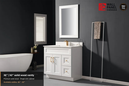 42" Single Solid Wood Vanity with Top