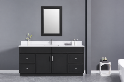 72" Single Solid Wood Vanity with Top