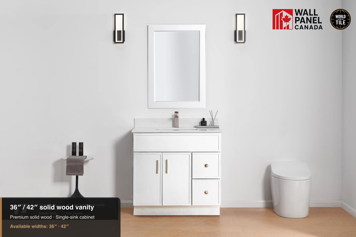 42" Single Solid Wood Vanity with Top