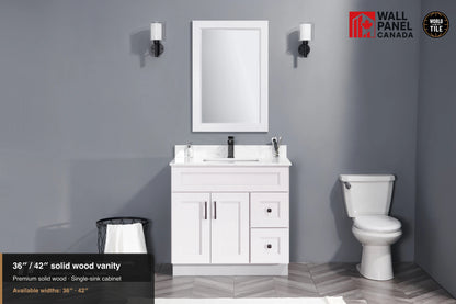 42" Single Solid Wood Vanity with Top