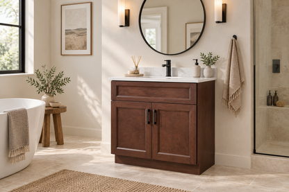 30" Two-Door Solid Wood Vanity with Top