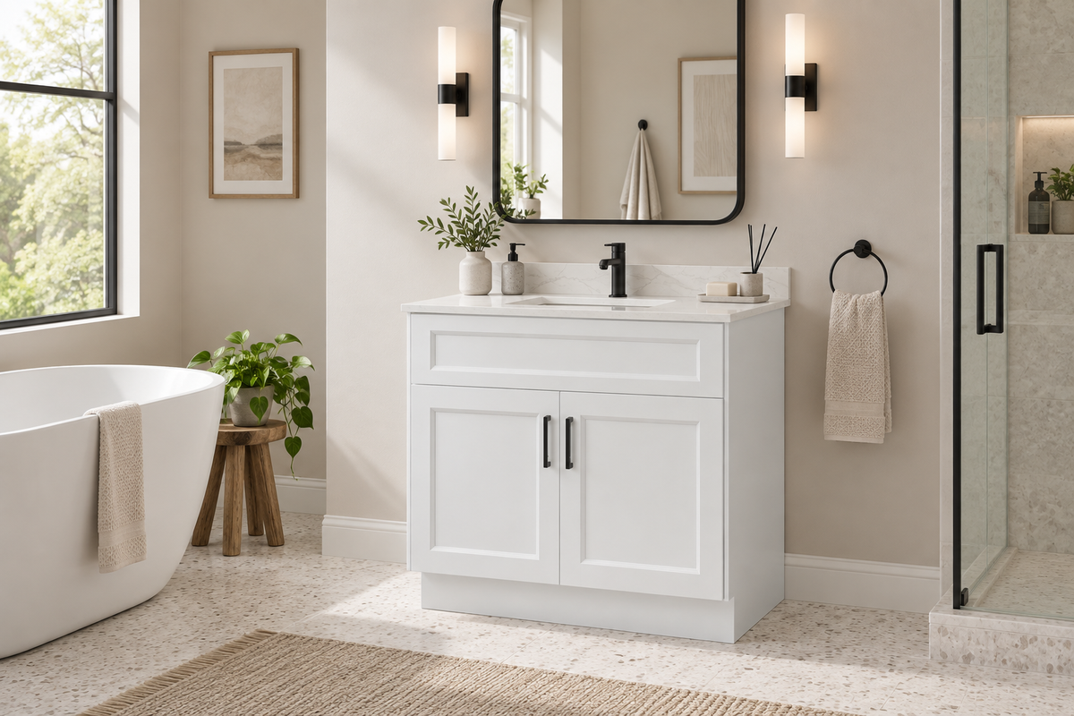 30" Two-Door Solid Wood Vanity with Top