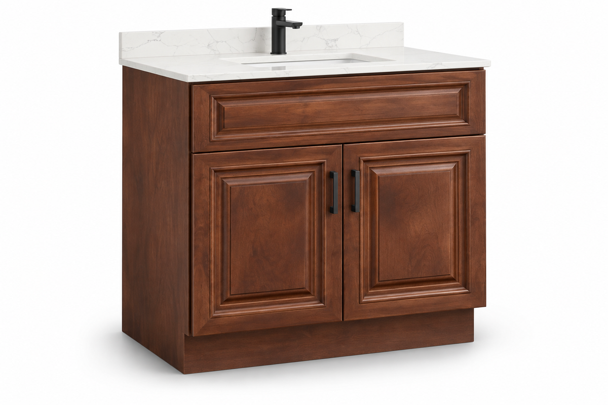 36" Two-Door Solid Wood Vanity with Top