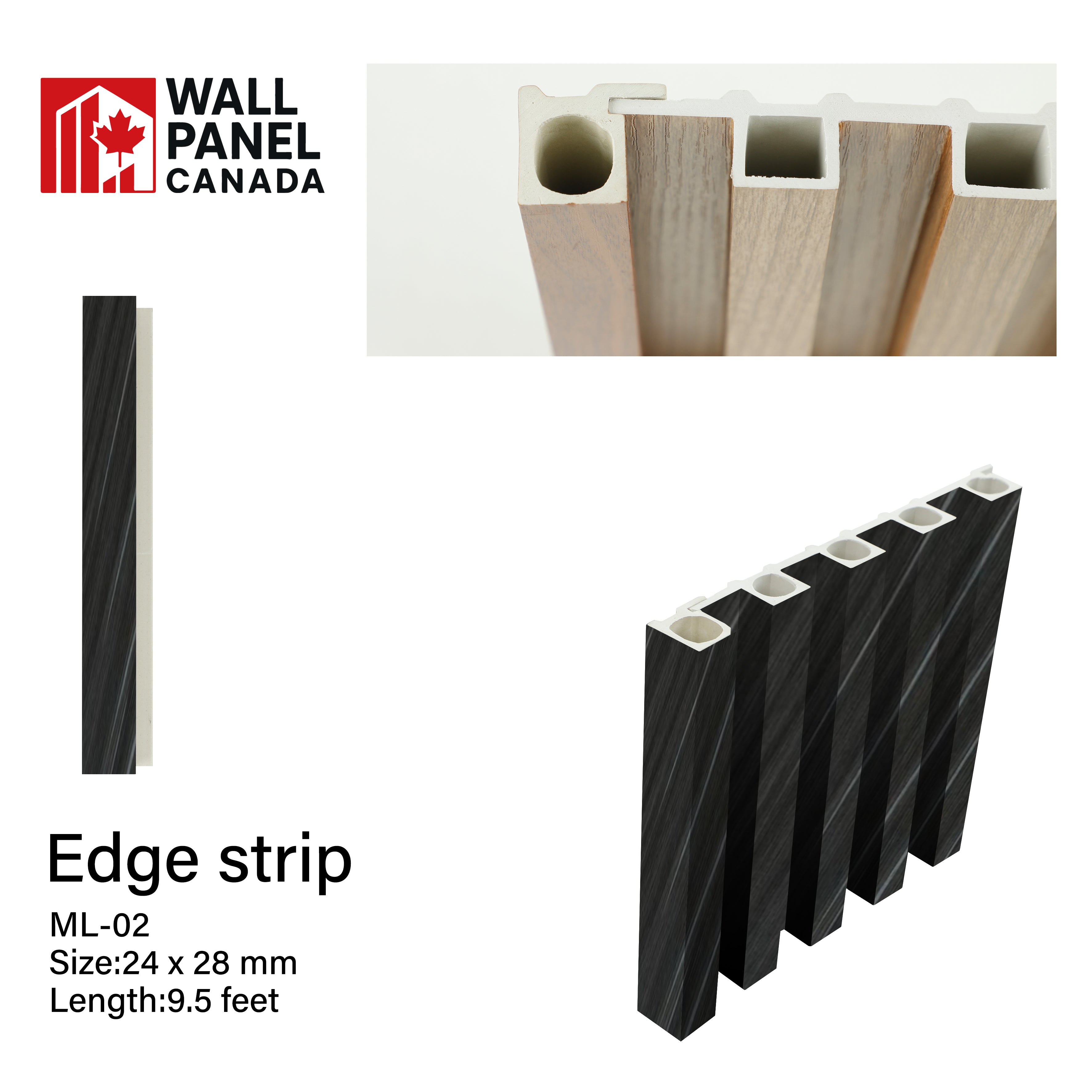 WPC End Trim GREECE BLACK ML02