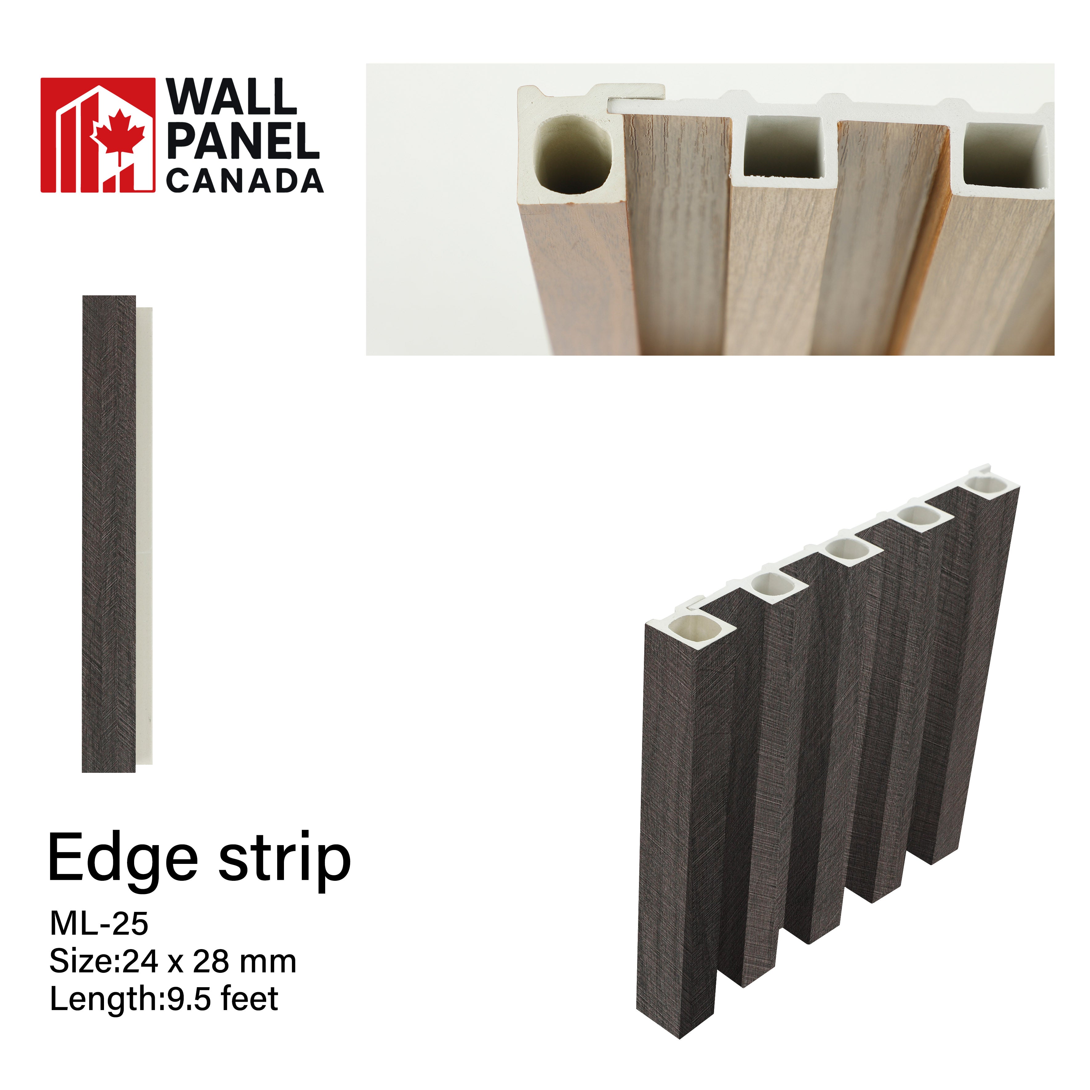 WPC End Trim LIMA LINER BLACK 025