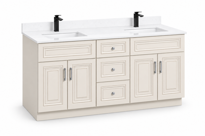60" Double-Sink Solid Wood Vanity with Top