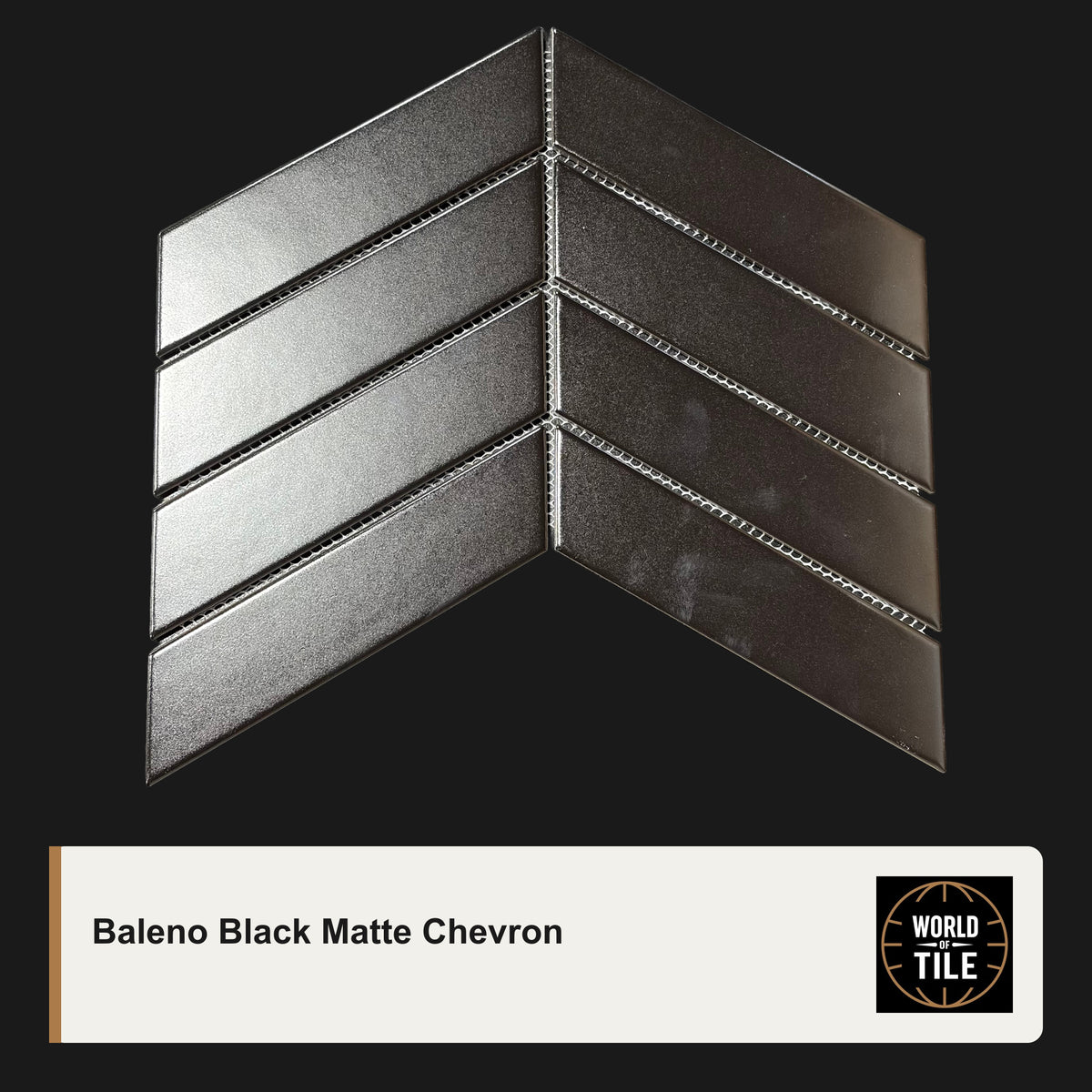 Baleno Black Chevron Mosaic - Matte