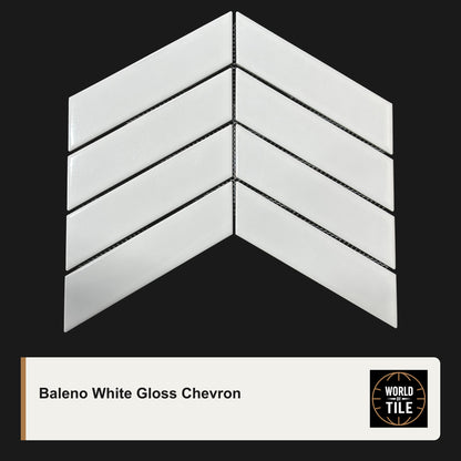 Baleno White Chevron Mosaic - Gloss