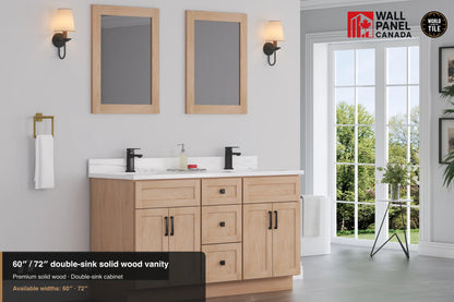 60" Double-Sink Solid Wood Vanity with Top