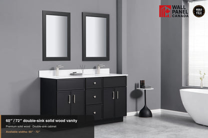 60" Double-Sink Solid Wood Vanity with Top