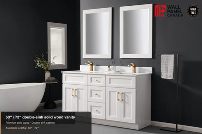 60" Double-Sink Solid Wood Vanity with Top