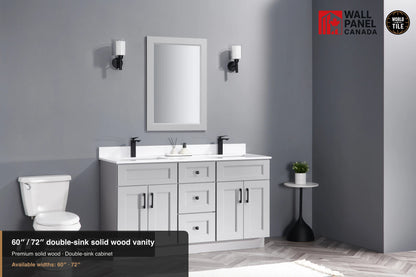 60" Double-Sink Solid Wood Vanity with Top