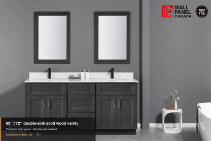60" Double-Sink Solid Wood Vanity with Top