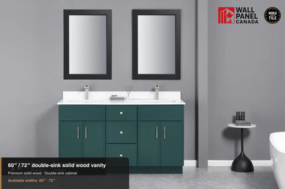 60" Double-Sink Solid Wood Vanity with Top