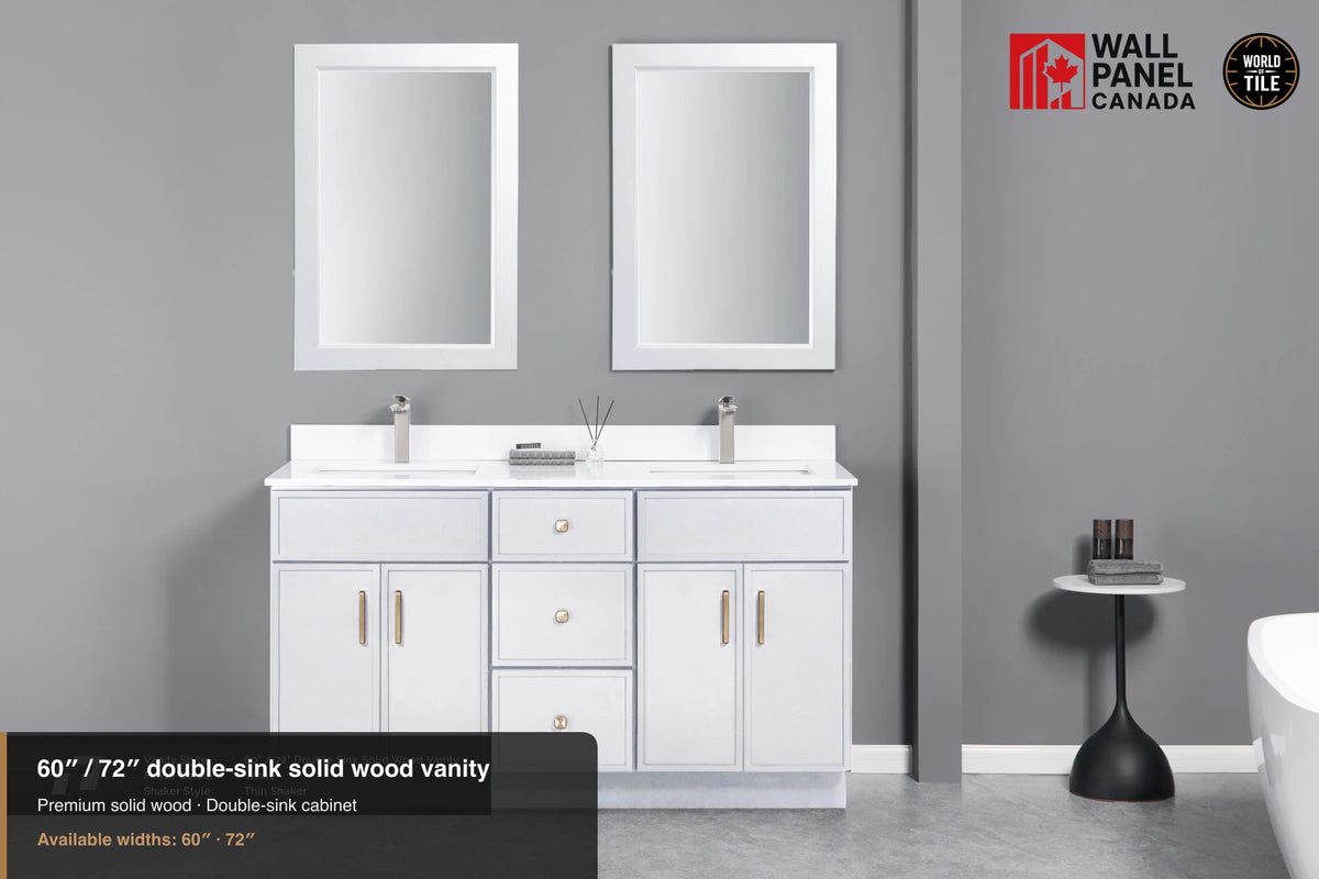 60" Double-Sink Solid Wood Vanity with Top